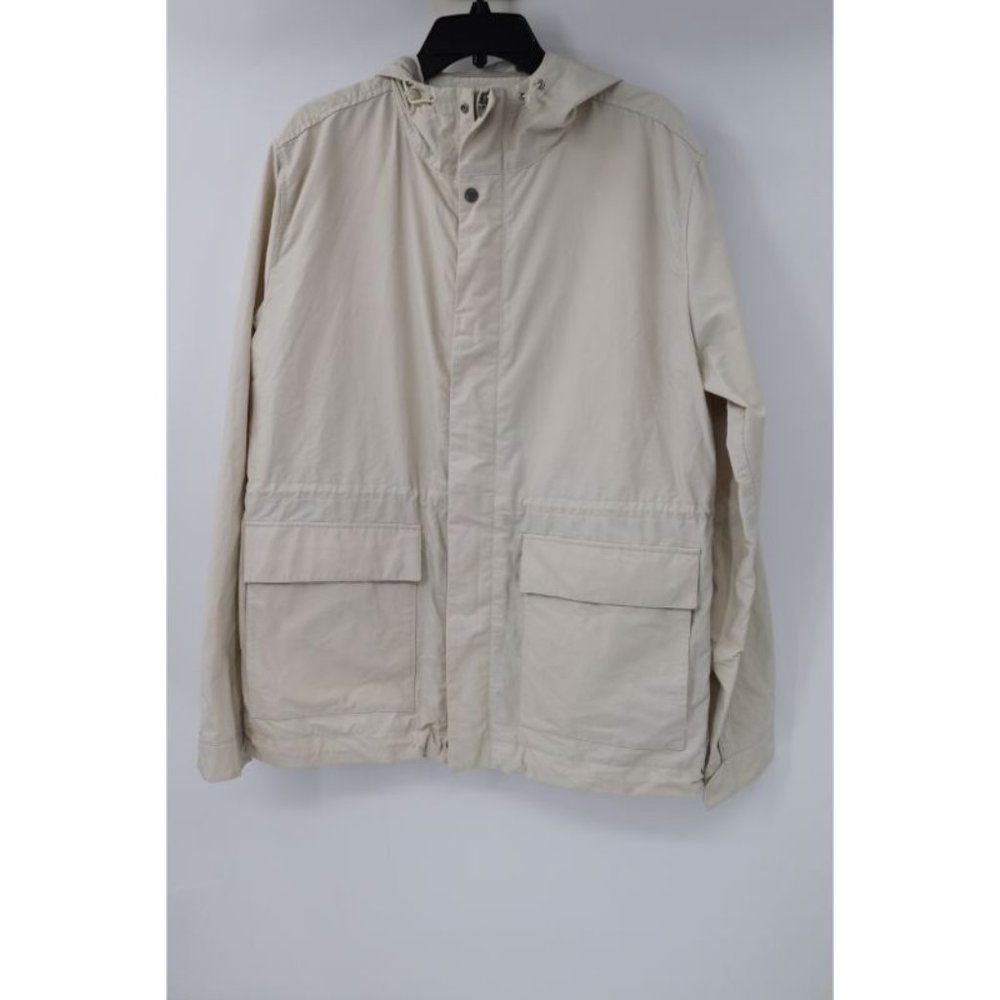 Norse Projects Nunk jacket Mens L Summer Cotton Nylon Hooded Ecru cargo Pockets